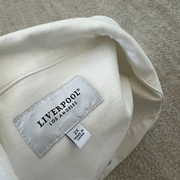 Liverpool White Denim Jeans Jacket 2X - Picture 2 of 12